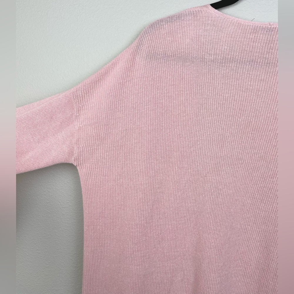 Eileen Fisher Women's Medium Open Front Cardigan Organic Linen Cotton Blush Pink - Picture 15 of 16